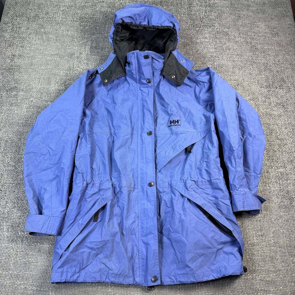 Helly Hansen Helly Tech Jacket Womens Medium Blue 90s Vintage Waterproof Parka
